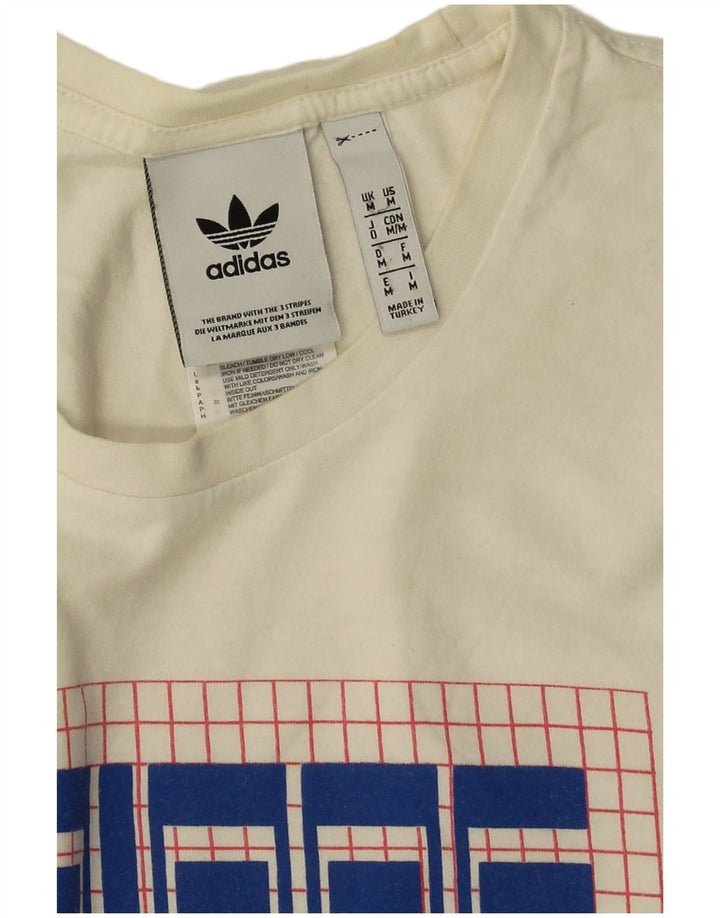 Adidas grafisk t-shirt til mænd, medium off white bomuld
