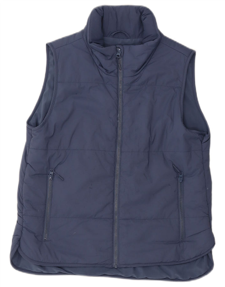 Lands End Herre Petite Polstret Gilet UK 38 Medium Navy Blue Nylon