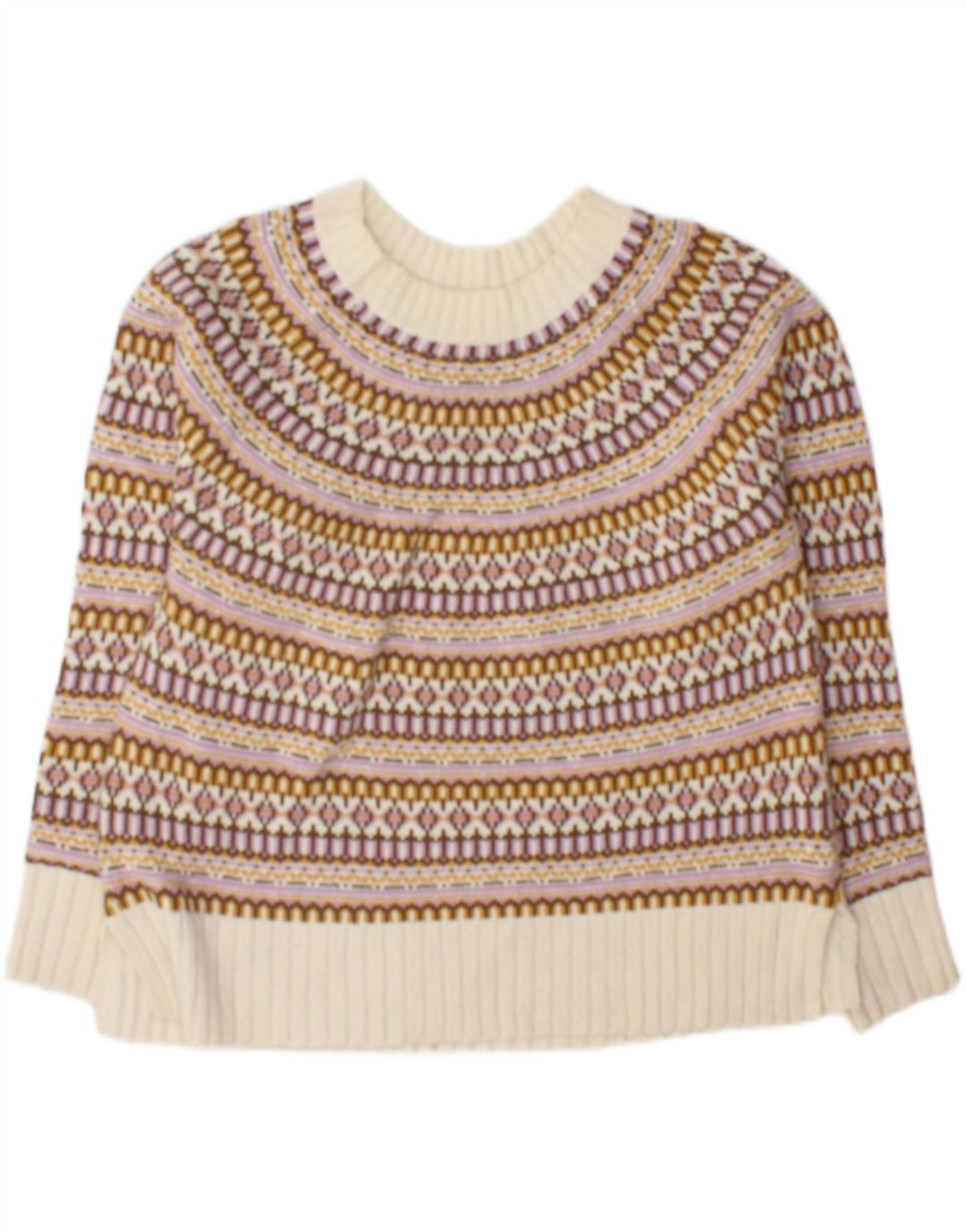 Fat Face Dame Boat Neck Jumper Sweater UK 12 Medium Flerfarvet