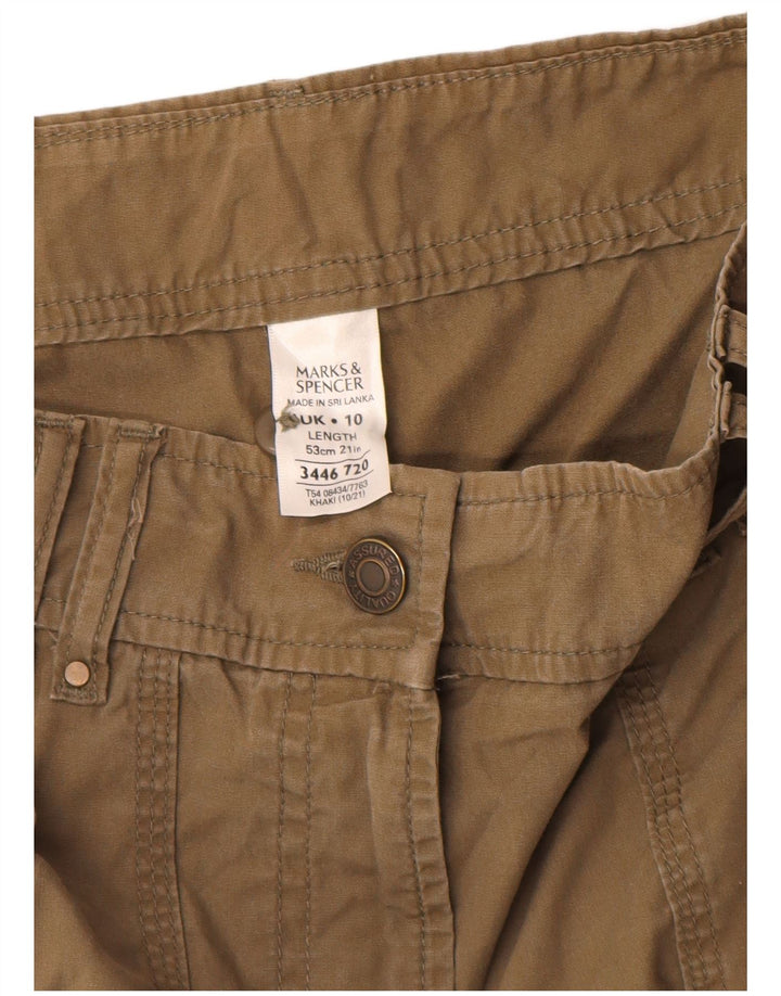 Marks & Spencer Dame Cargo Skirt UK 10 Small W28 Beige Bomuld