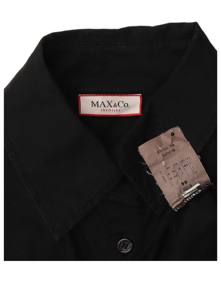 MAX & CO. Womens Shirt IT 44 Medium Black Cotton Vintage Max & Co. and Second-Hand Max & Co. from Messina Hembry 