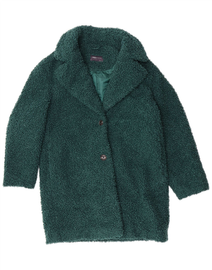 Marks & Spencer Fleeceoverfrakke til kvinder UK 12 Medium Green Polyester
