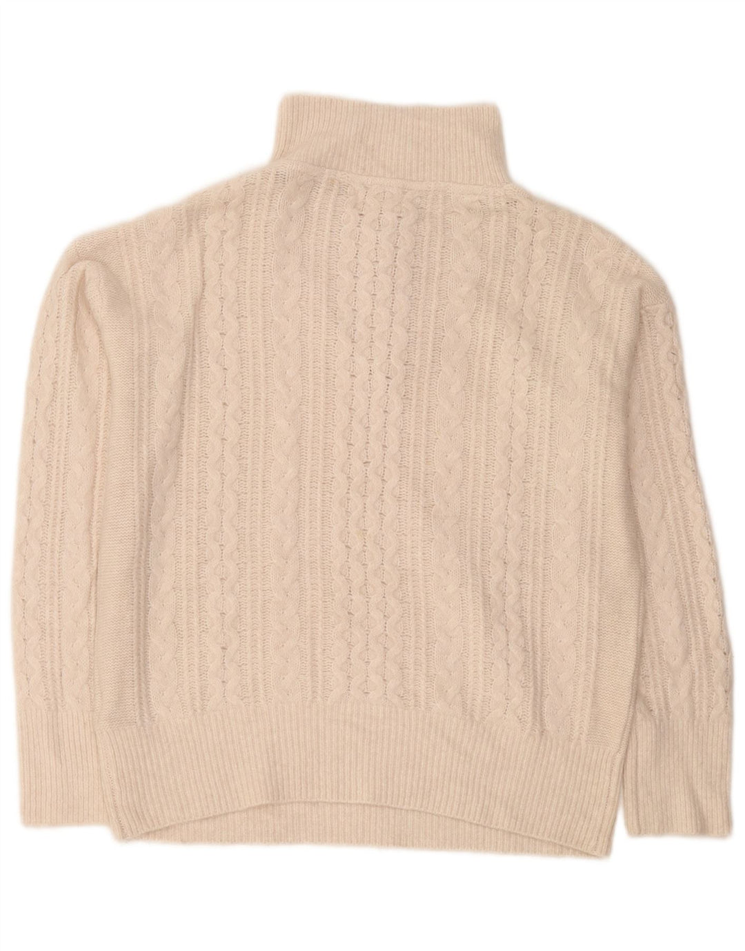 Fat Face Dame Oversized Zip Neck Jumper Sweater UK 12 Medium Off White