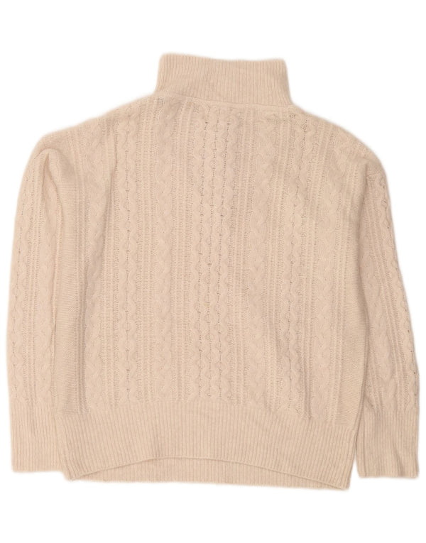 Fat Face Dame Oversized Zip Neck Jumper Sweater UK 12 Medium Off White