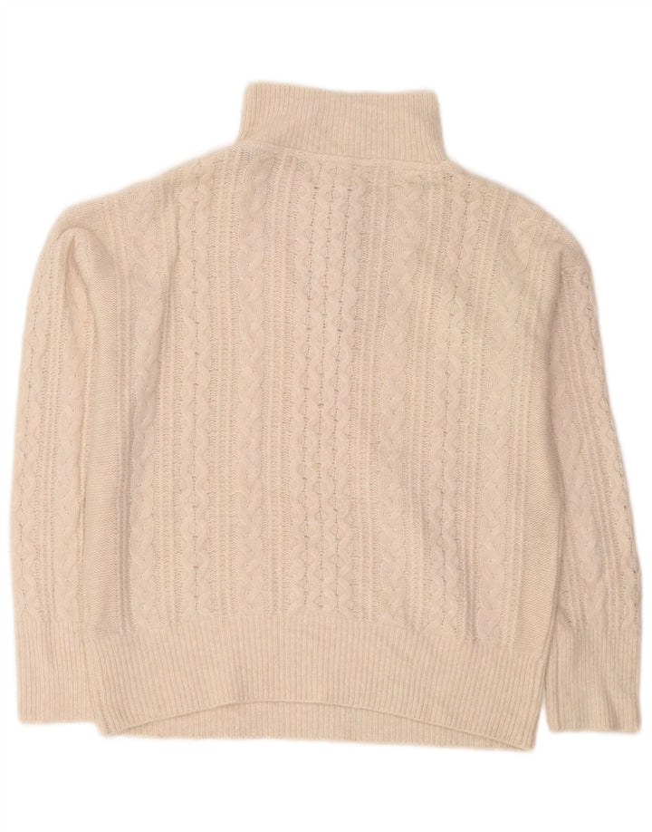 Fat Face Dame Oversized Zip Neck Jumper Sweater UK 12 Medium Off White