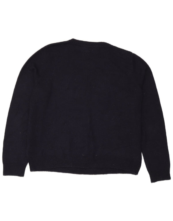 Marks & Spencer Dame sweater med rund hals DK 18 XL Navy Blue Christmas