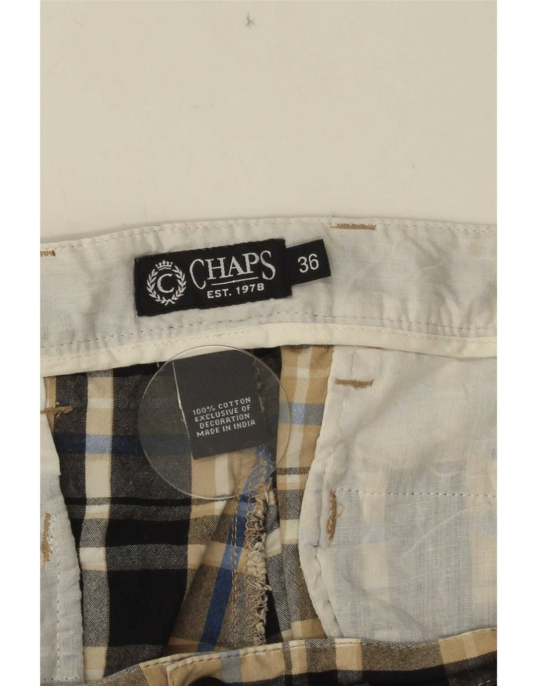 Chaps Herre Chino Shorts W36 Stor Flerfarvet Plaid Bomuld