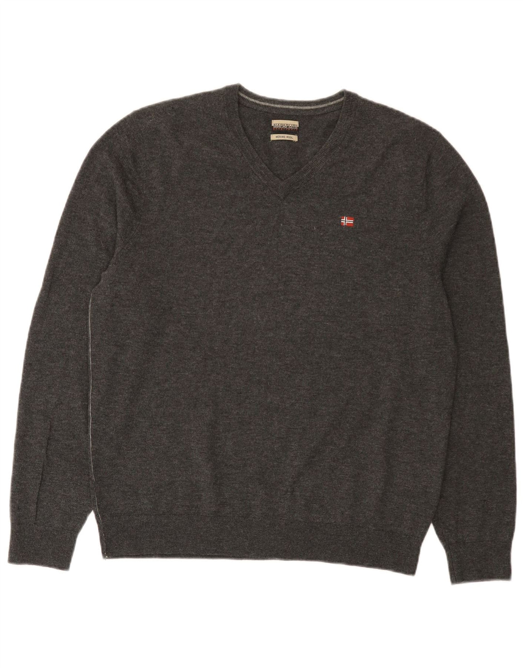 Napapijri Herre V-hals sweater Stor Grå Merinould
