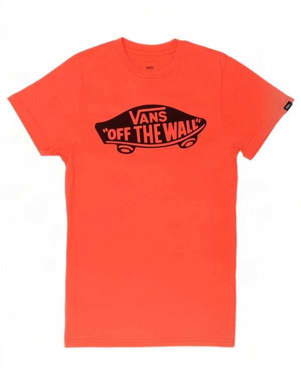 Vans Herre Custom Fit grafisk T-shirt Top XS Orange Bomuld
