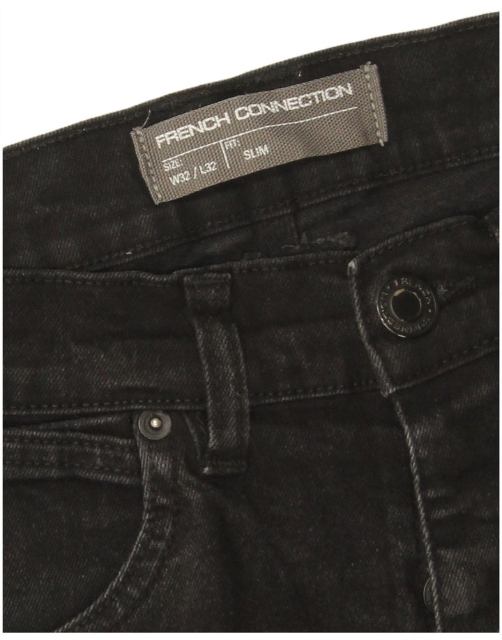 French Connection Slim Jeans til mænd W32 L32 Sort bomuld