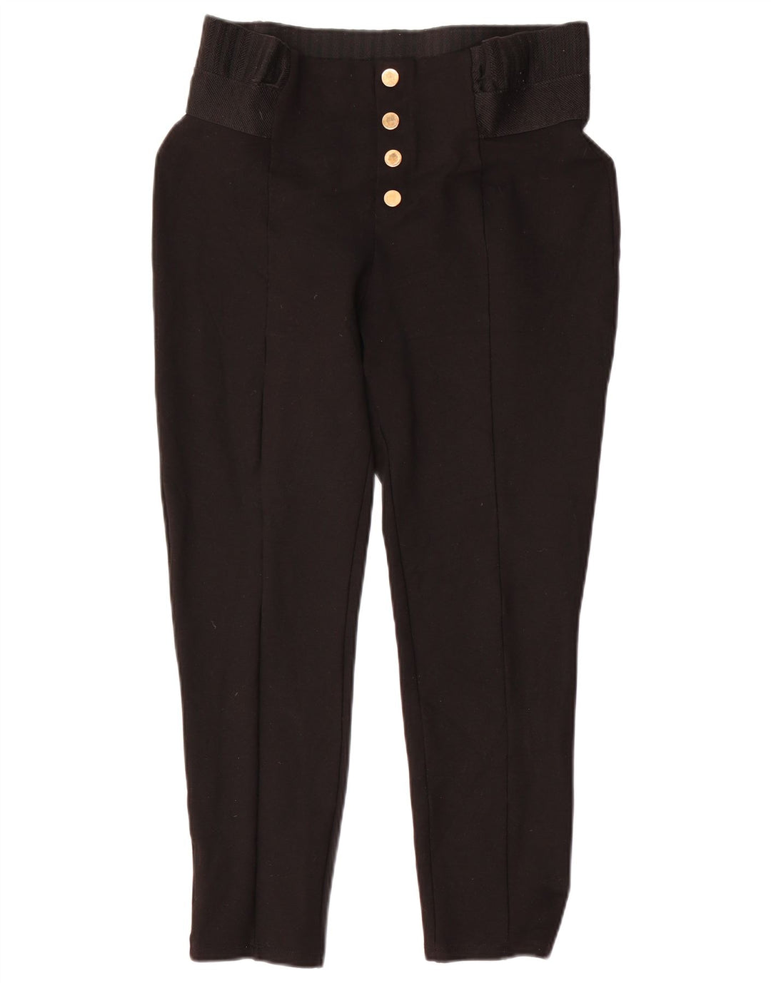 Zara Dame Slim Capri Bukser XL W36 L24 Sort