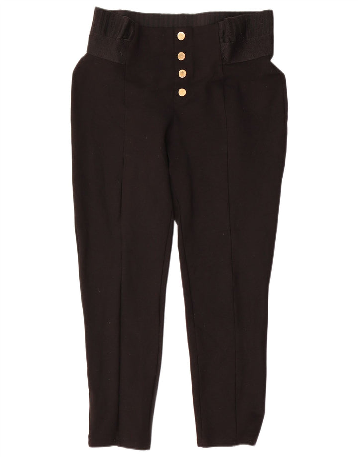 Zara Dame Slim Capri Bukser XL W36 L24 Sort