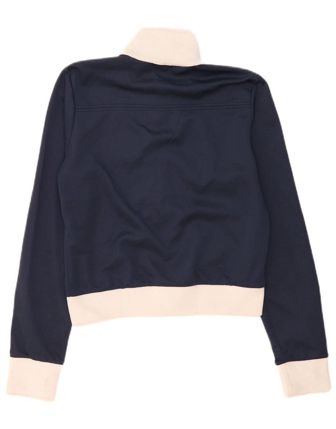 Zara Womens Crop træningsdragt topjakke UK 14 Medium Navy Blue Colourblock