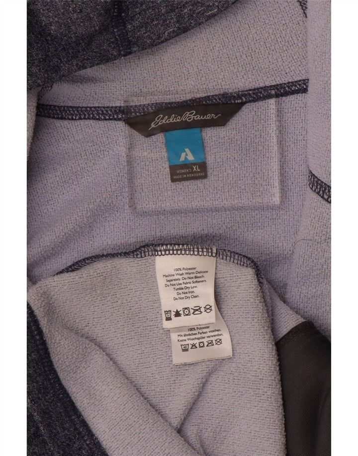 EDDIE BAUER Hættetrøje med lynlås til kvinder UK 18 XL Grå Flecked Polyester
