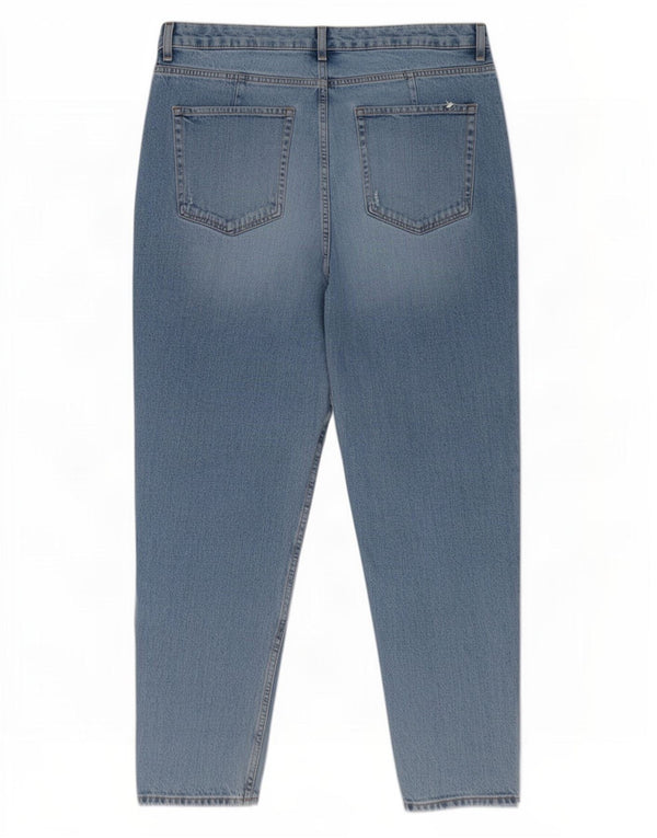 Marks & Spencer Kvinder Højtaljede tilspidsede Jeans UK 14 Large W34 L29 Blå