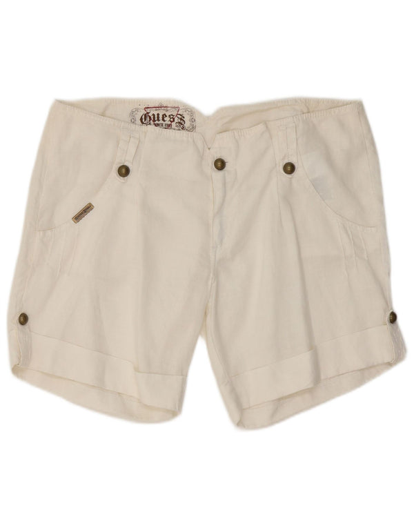 Guess Casual Shorts til kvinder W31 Medium White Ramie
