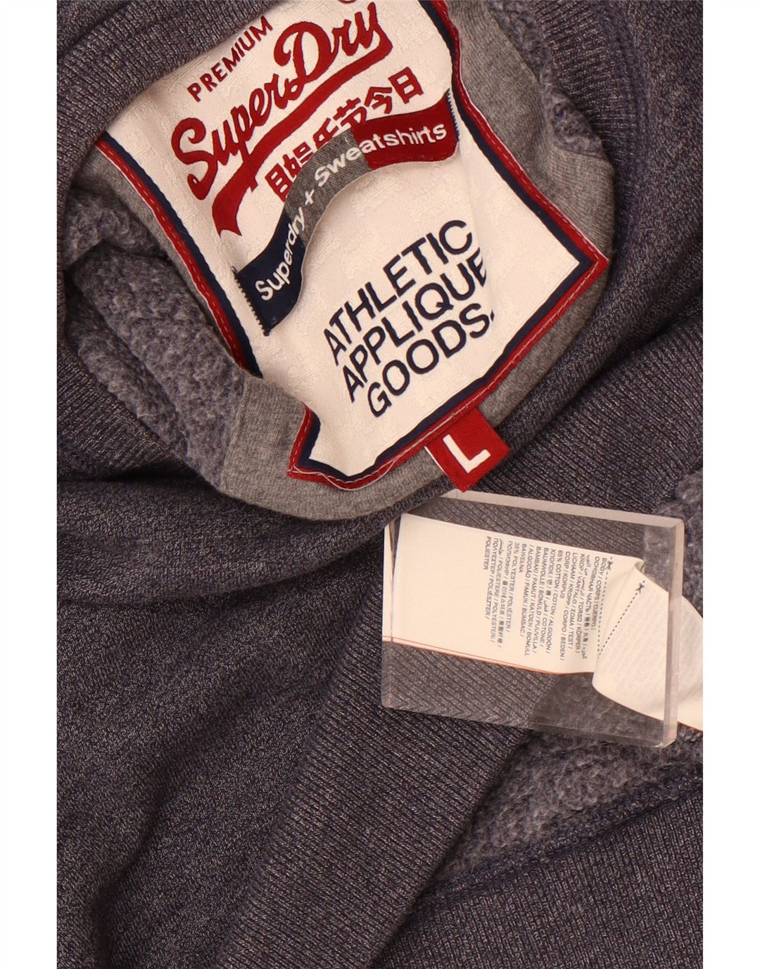 Superdry grafisk sweatshirt til mænd, stor marineblå flækket bomuld