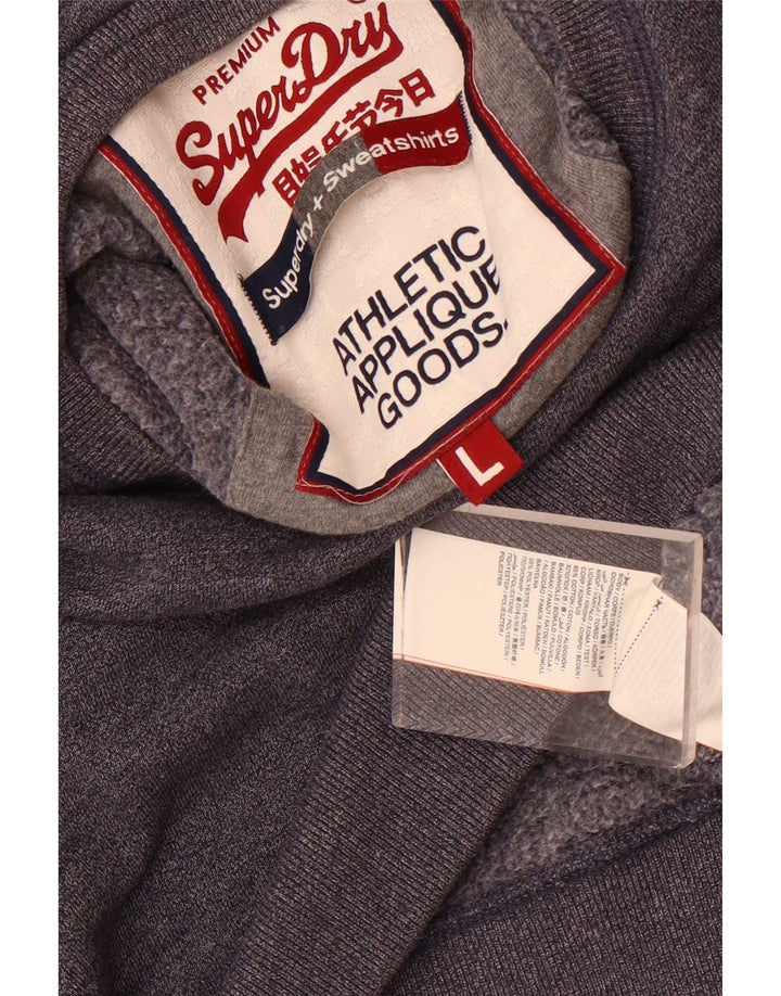 Superdry grafisk sweatshirt til mænd, stor marineblå flækket bomuld