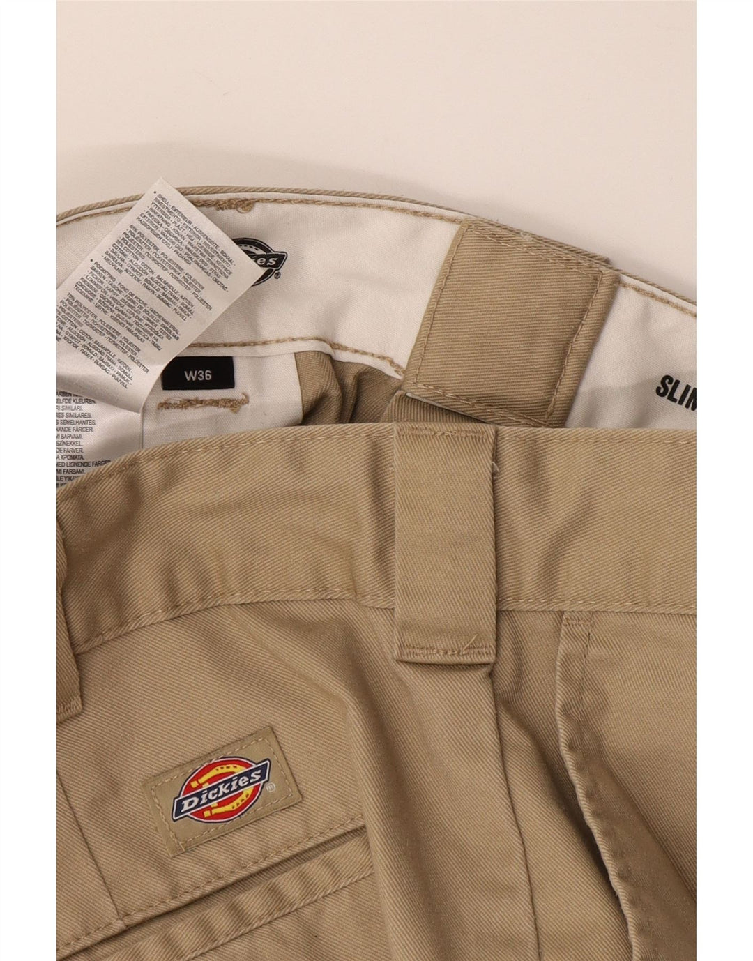 Dickies Herre Slim Fit Chino Shorts W36 Large Beige Polyester