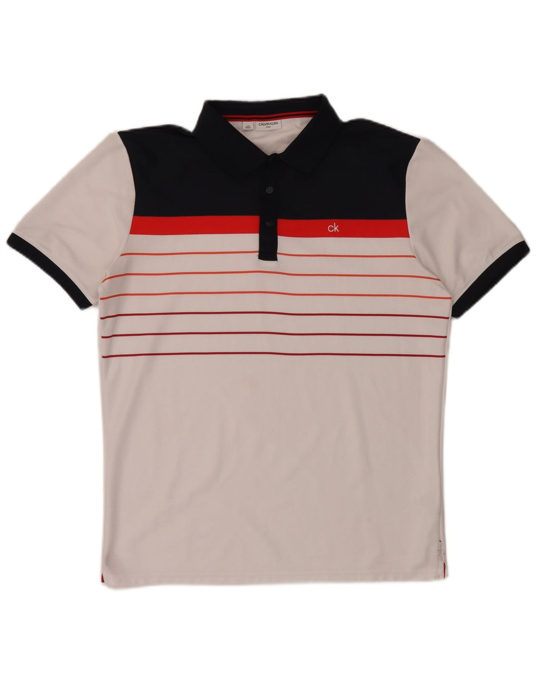 Calvin Klein Poloshirt til mænd Stor hvid Colourblock Polyester