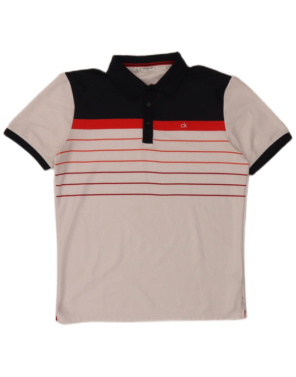 Calvin Klein Poloshirt til mænd Stor hvid Colourblock Polyester