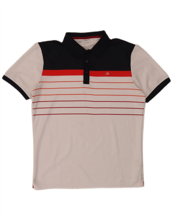 Calvin Klein Poloshirt til mænd Stor hvid Colourblock Polyester