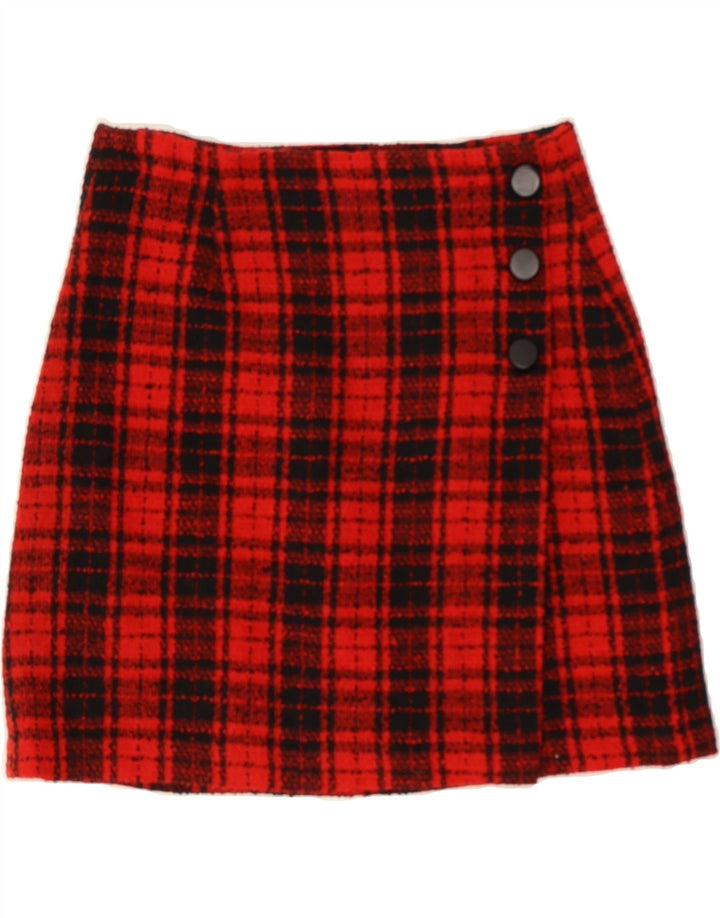 VINTAGE Womens Wrap Skirt W28 Medium Red Check Vintage Vintage and Second-Hand Vintage from Messina Hembry 