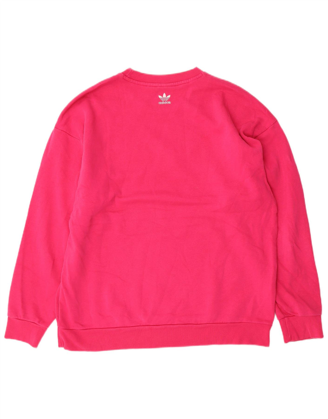 Adidas Dame Grafisk Oversized Sweatshirt Jumper UK 12 Medium Pink