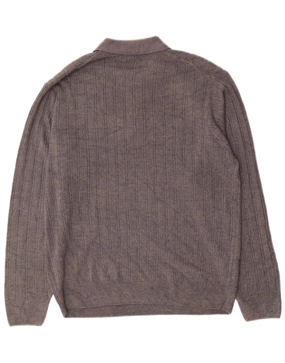 Dockers Herre Polo Neck Jumper Sweater Stor Grå Flecked Akryl