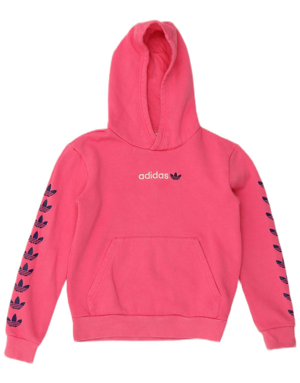 Adidas Grafisk hættetrøje til piger 9-10 år Pink Bomuld
