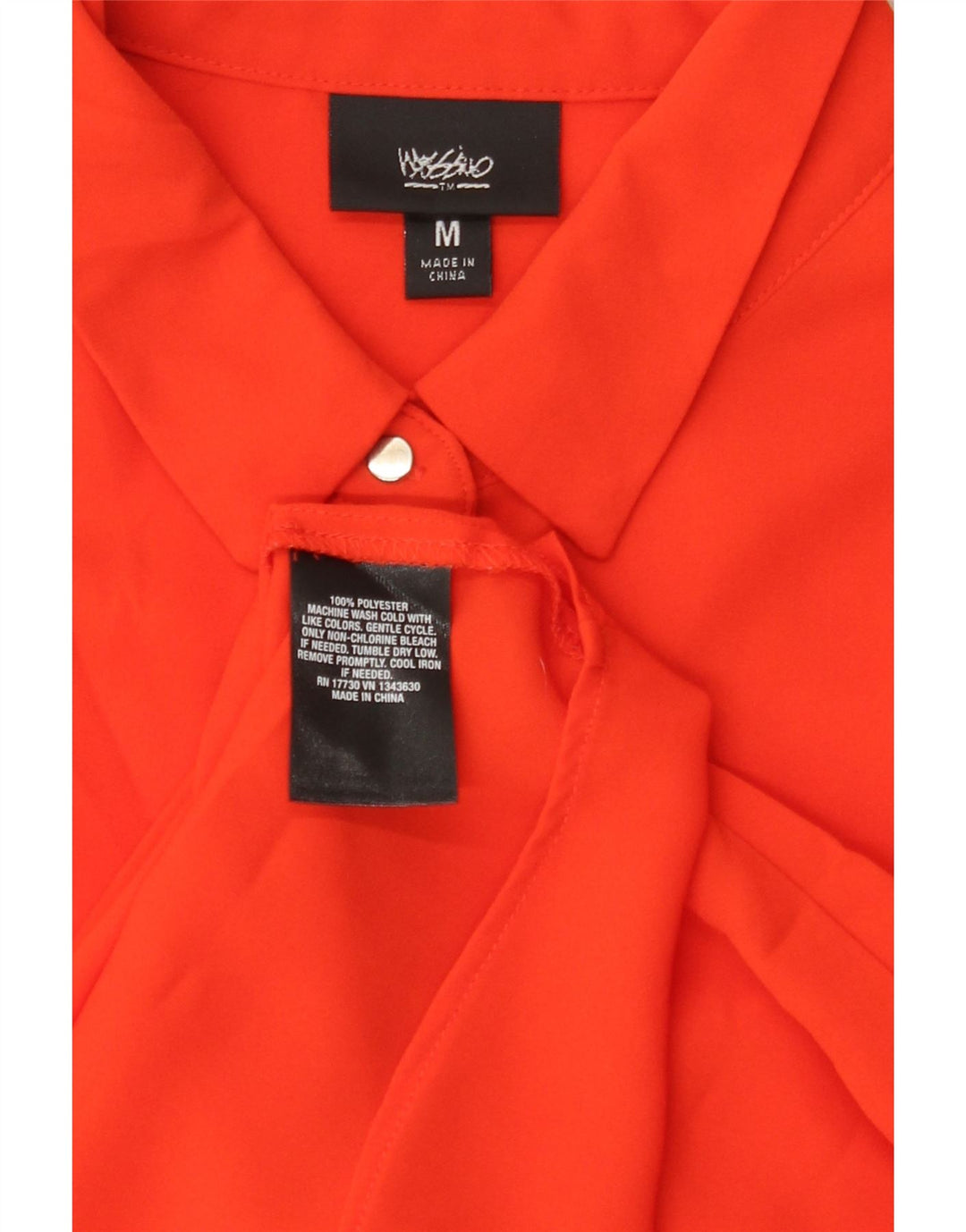 Mossimo Dame Skjorte Bluse UK 14 Medium Rød Polyester