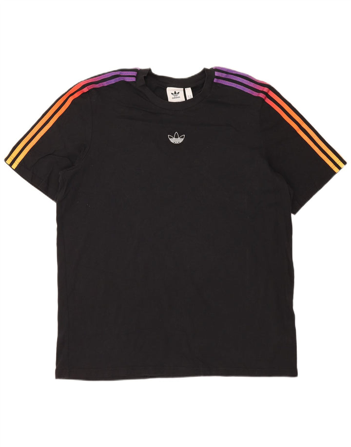 ADIDAS Herre T-Shirt Top XL Sort Bomuld