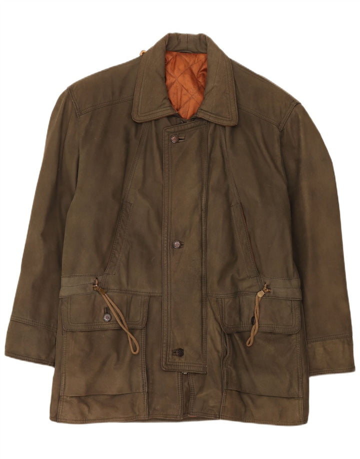 Vintage herre læderjakke UK 42 XL Khaki Læder