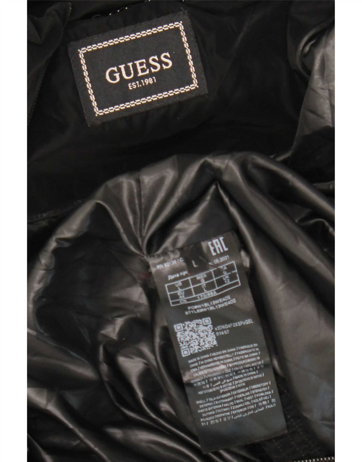 Guess, polstret jakke til kvinder, UK 12 Medium Sort polyester