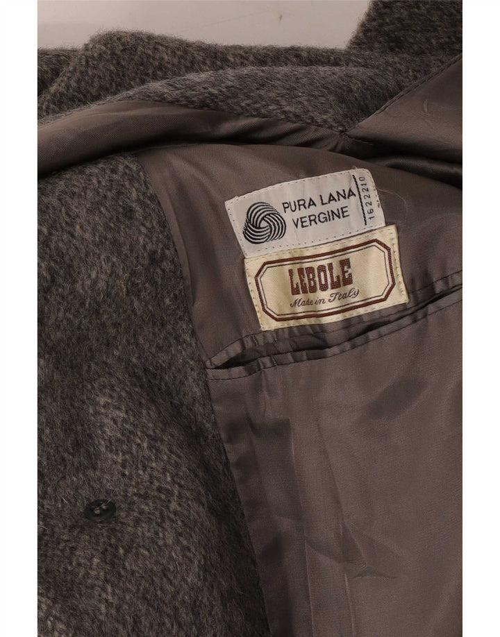 Lebole Herre Overfrakke UK 36 Small Grey Virgin Wool