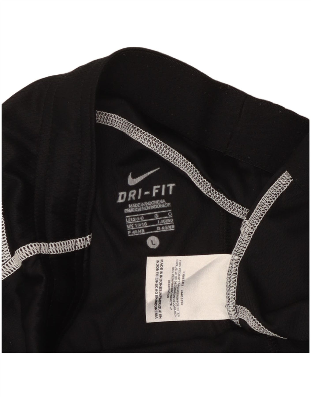 NIKE Dri Fit sportsshorts til kvinder UK 16/18 Large Black Polyester