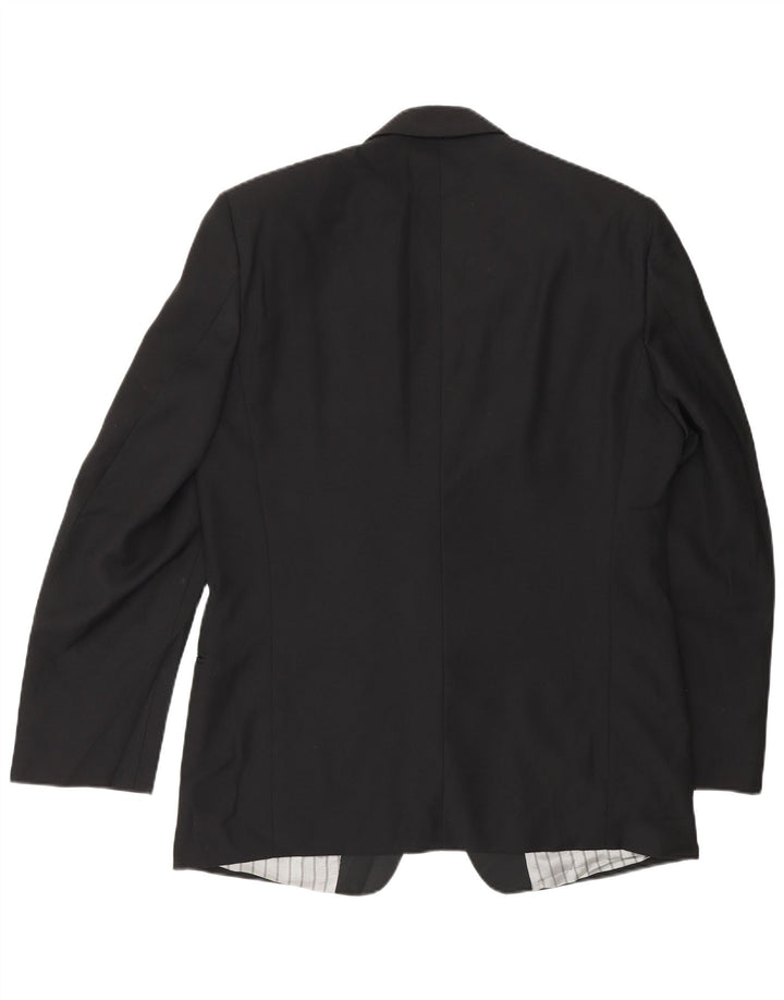Vintage Herre 1 Knap Blazer Jakke IT 48 Medium Sort Uld