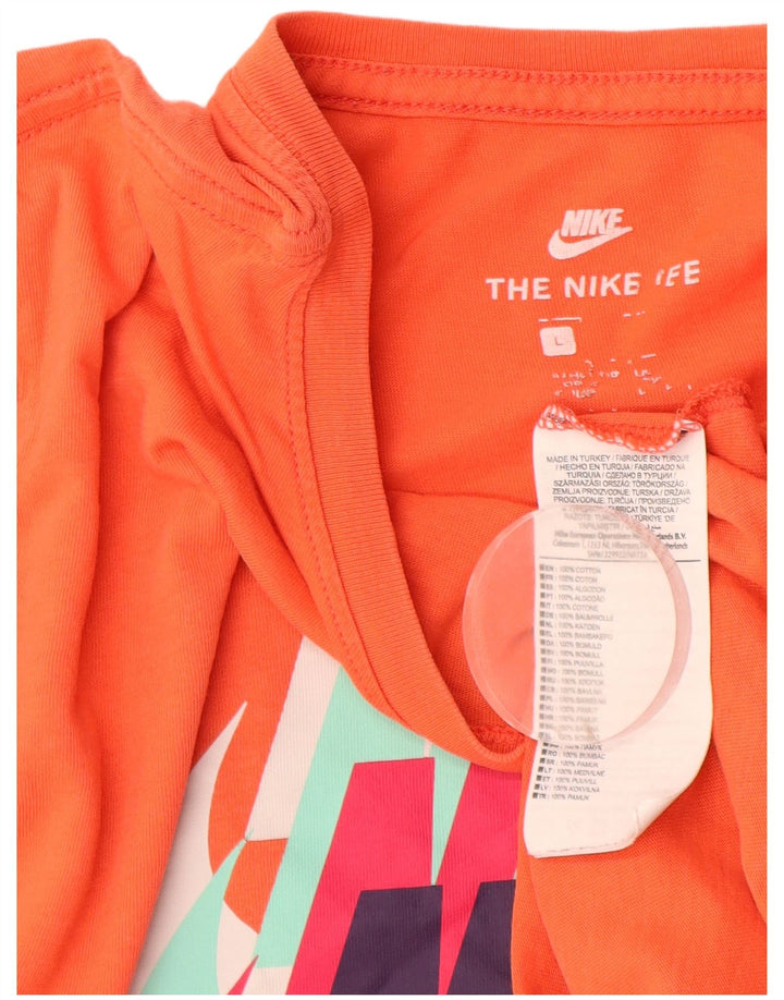 Nike grafisk T-shirt top til mænd, stor orange bomuld
