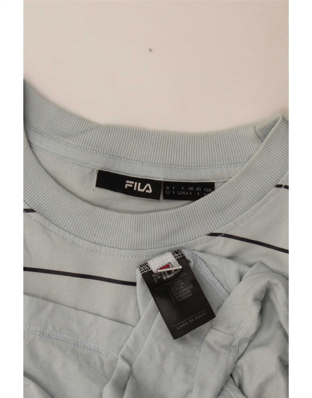 Fila Herre grafisk T-shirt Top Stor grå stribet bomuld