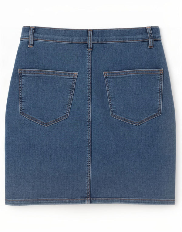 Topshop Dame Denim Nederdel UK 12 Medium W26 Blå Bomuld