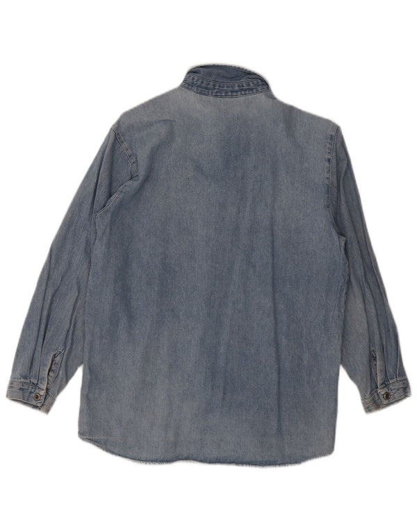 Gap Dame Denim Shirt UK 18 XL Blå Stribet Bomuld