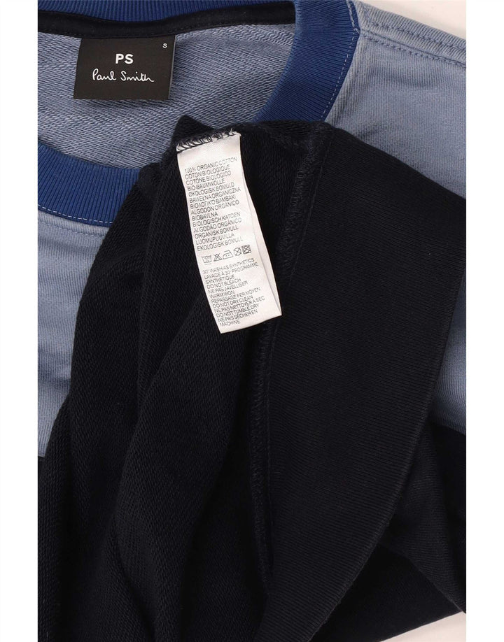 Paul Smith Herre Regular Fit Sweatshirt Jumper Small Blue Colourblock Bomuld