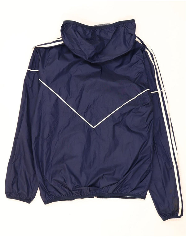 Adidas Regnjakke med hætte til mænd UK 38 Medium Navy Blue Polyester