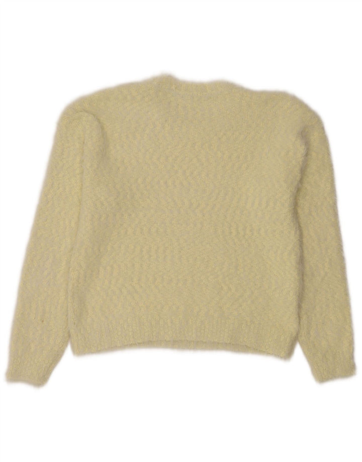Marks & Spencer Dame sweater med rund hals DK 12 Medium Gul Flecked