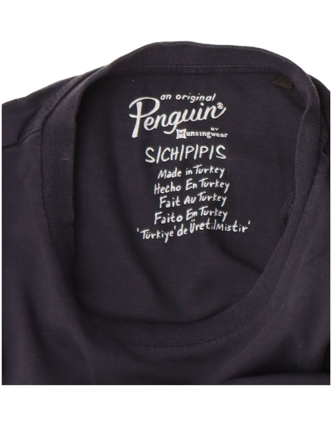 Penguin Herre grafisk T-shirt Top Lille marineblå bomuld