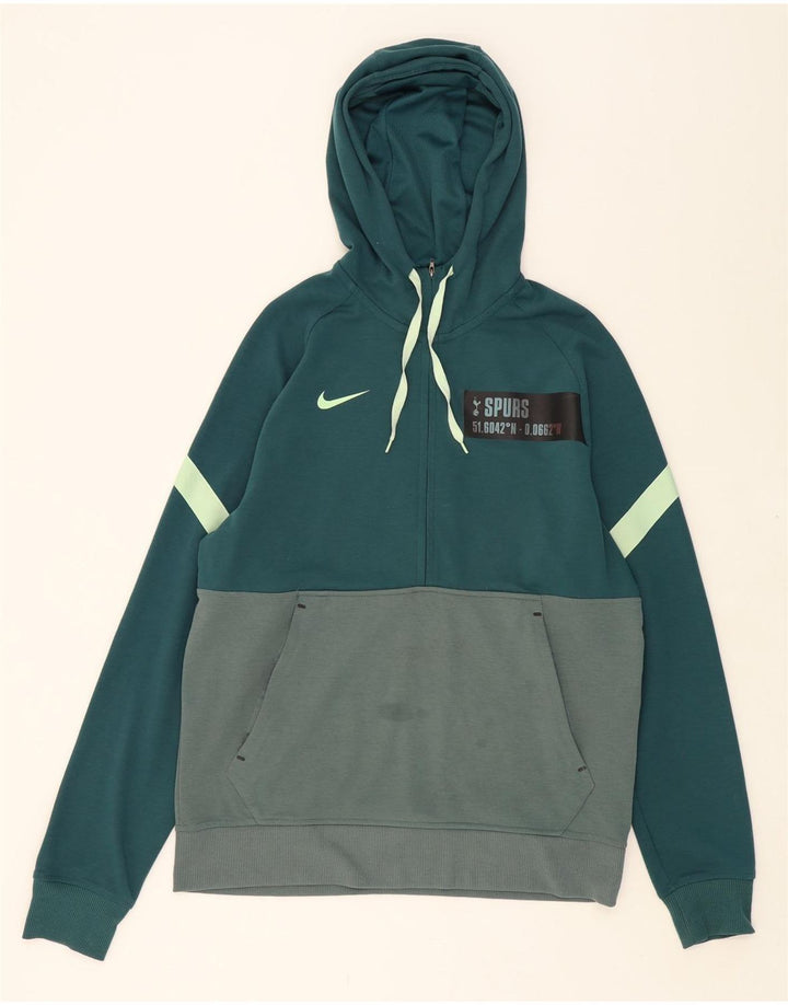 NIKE Mens Graphic Zip Neck Hoodie Jumper Medium Green Colourblock Vintage Nike and Second-Hand Nike from Messina Hembry 