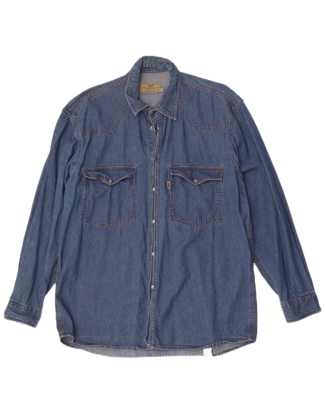 European Project Herre Denim Shirt Medium Blue Bomuld