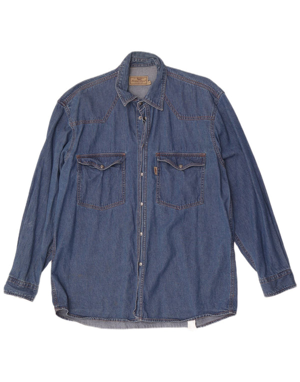 European Project Herre Denim Shirt Medium Blue Bomuld