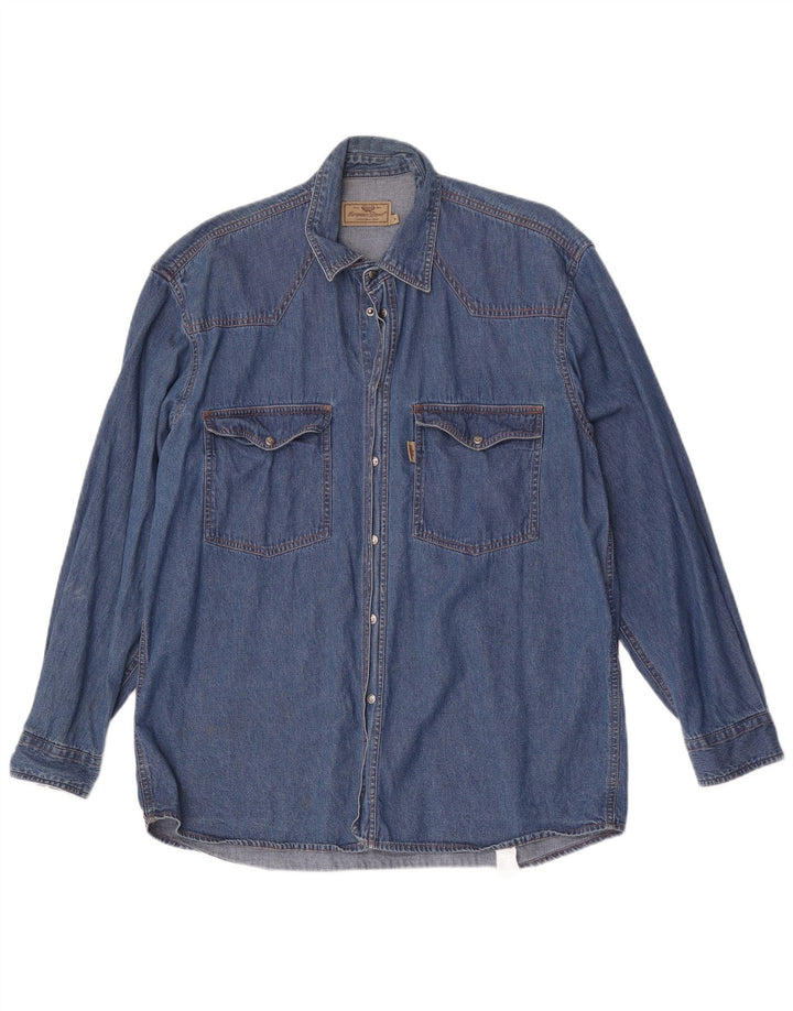 European Project Herre Denim Shirt Medium Blue Bomuld