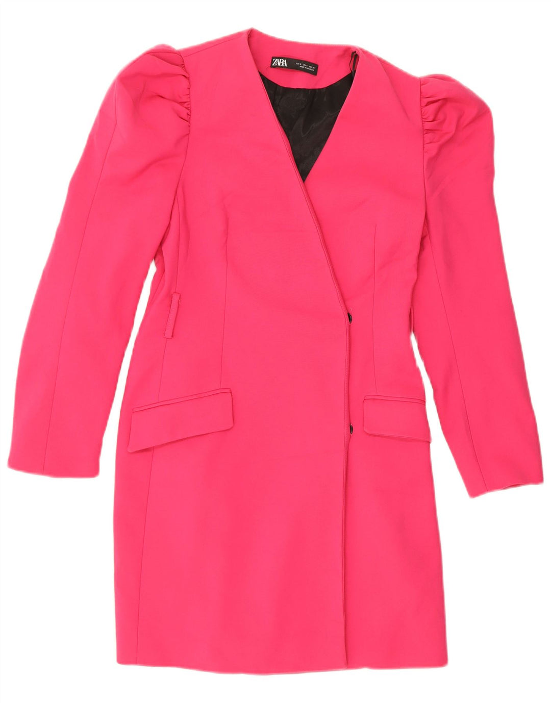 Zara Dame Overfrakke UK 8 Lille Pink Bomuld